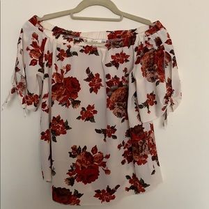 Flower shoulder dressy shirt
